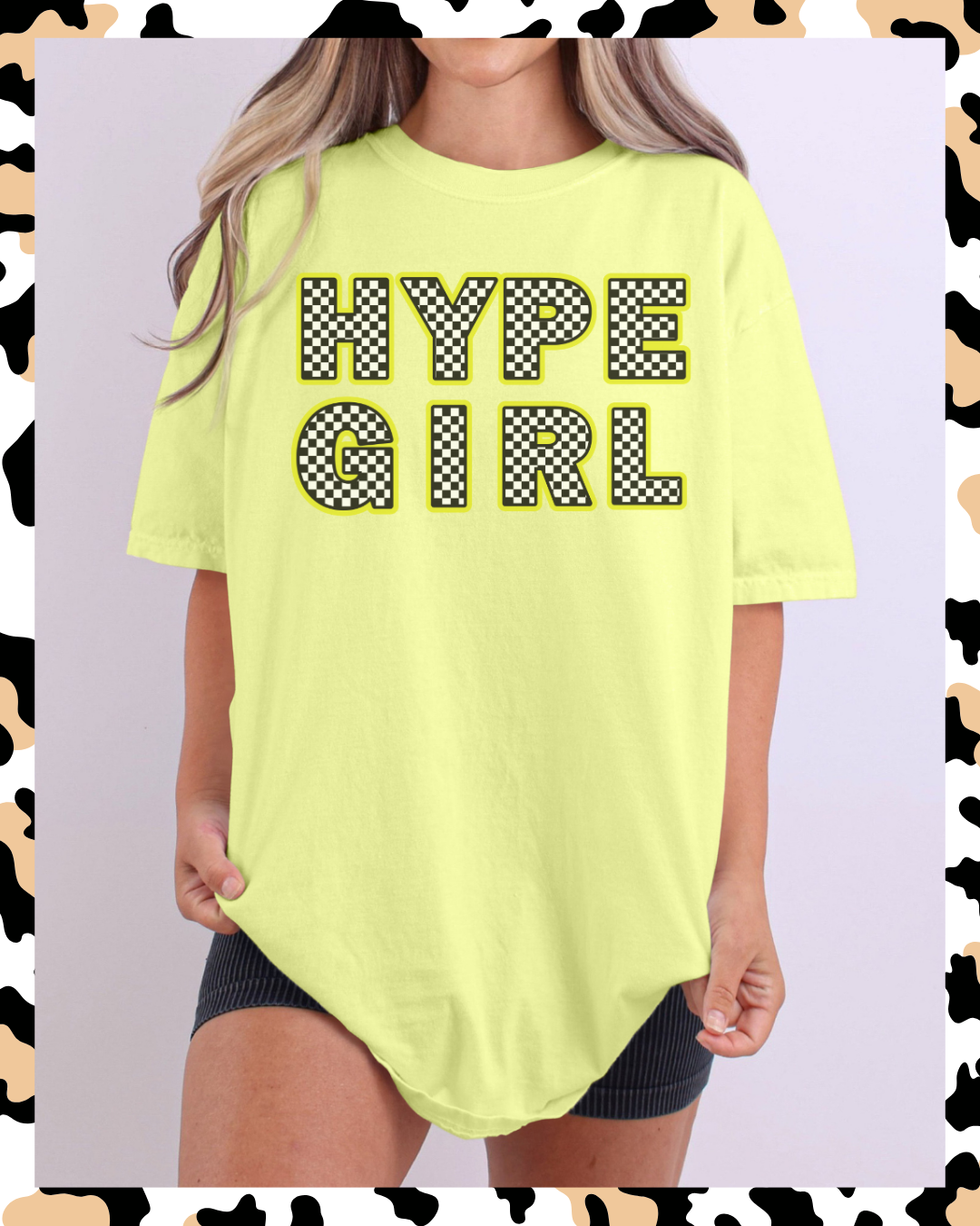 Neon Check Hype Girl Tee