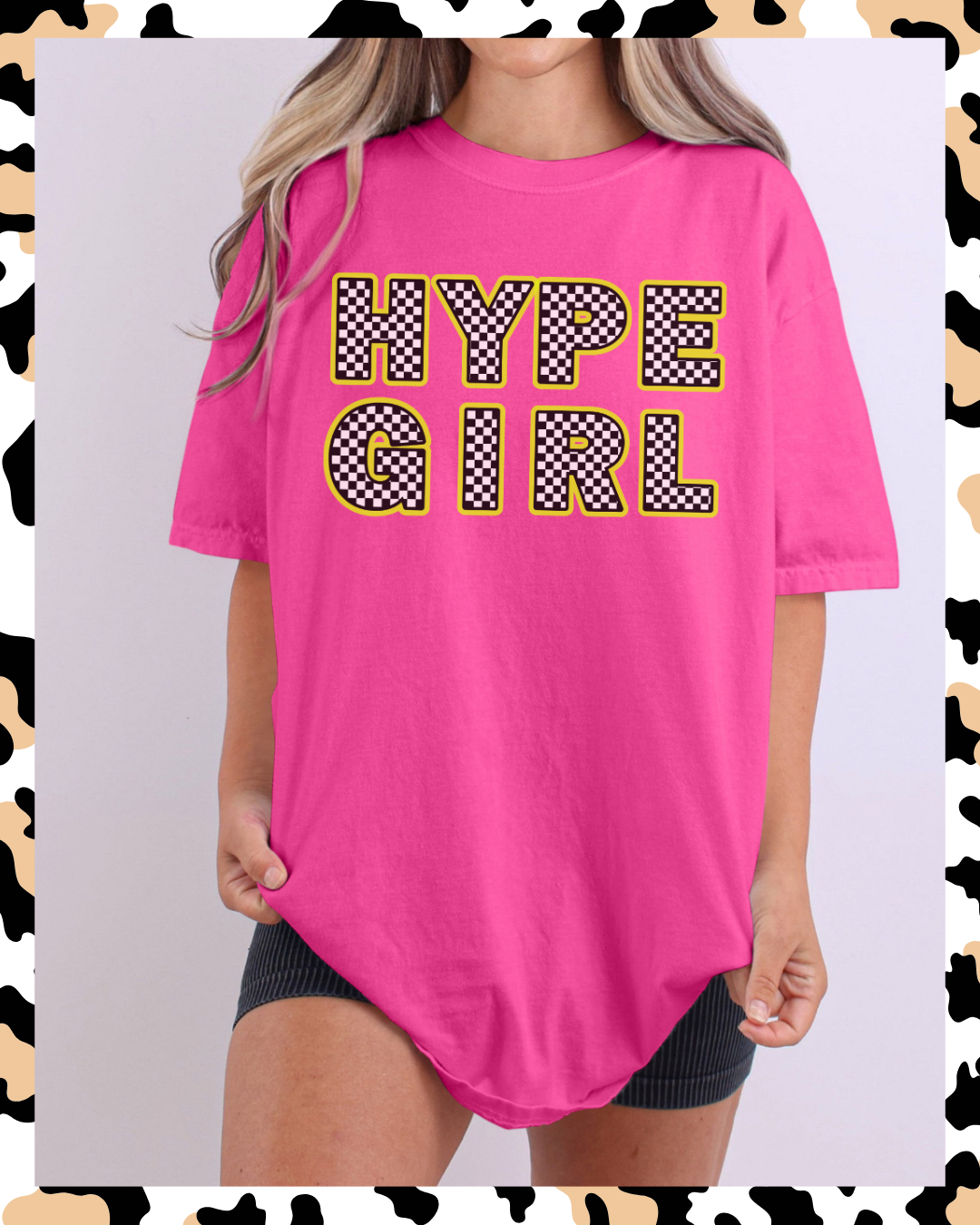 Neon Check Hype Girl Tee