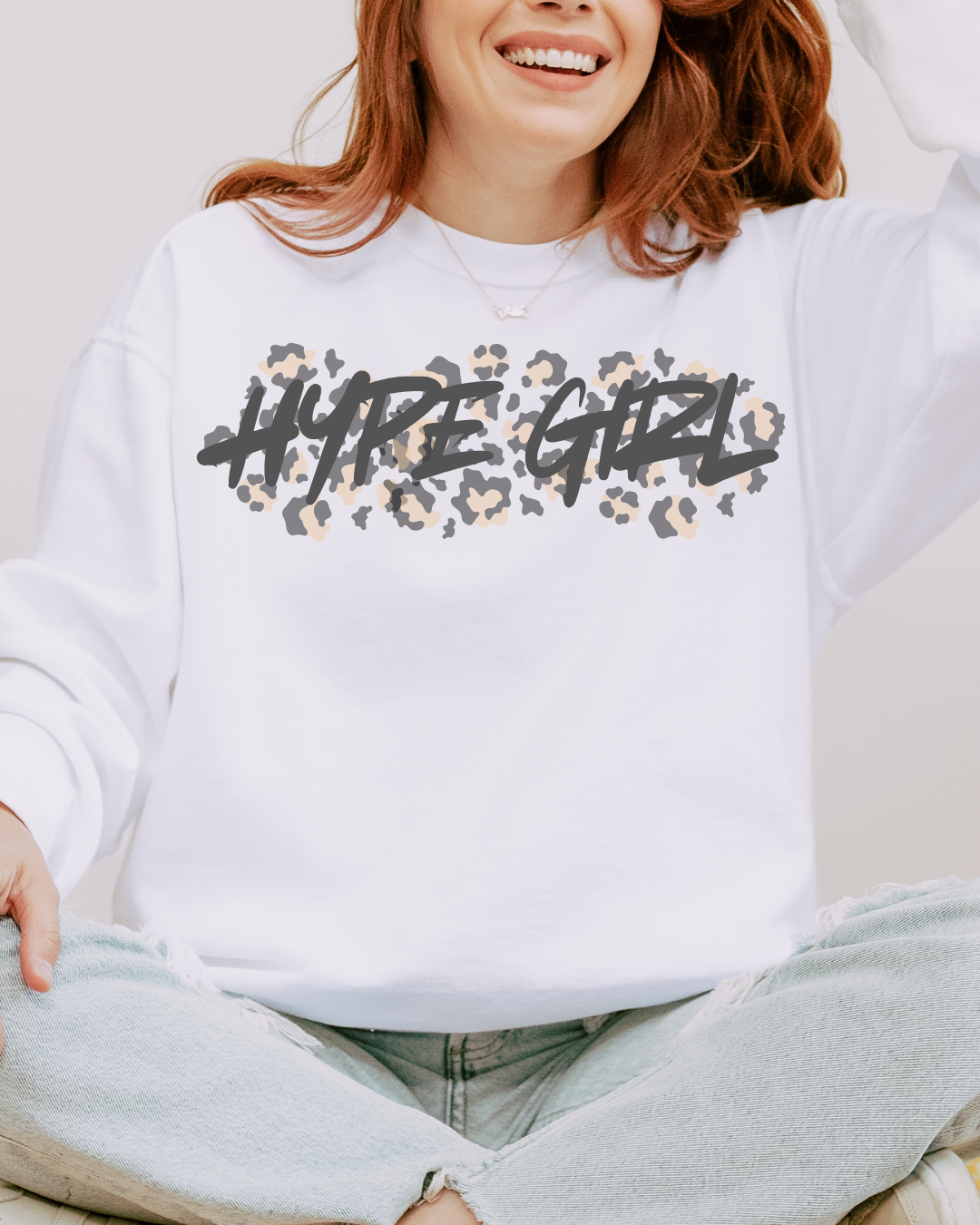 Leopard Print Hype Girl Crewneck