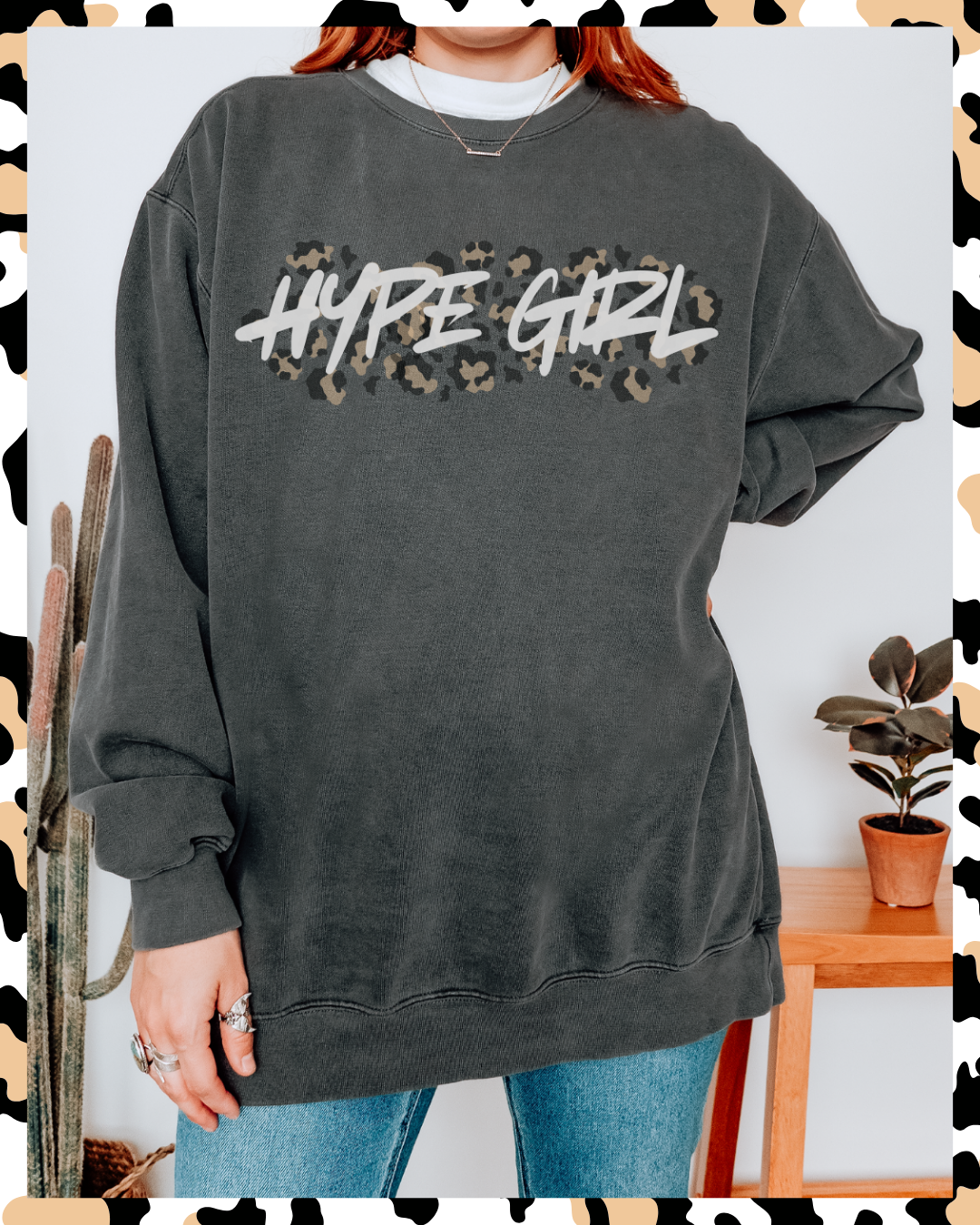 Leopard Print Hype Girl Crewneck