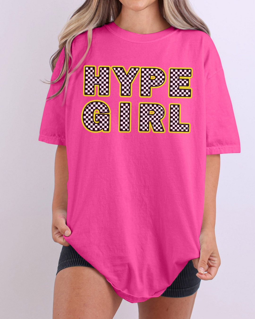 Neon Check Hype Girl Tee