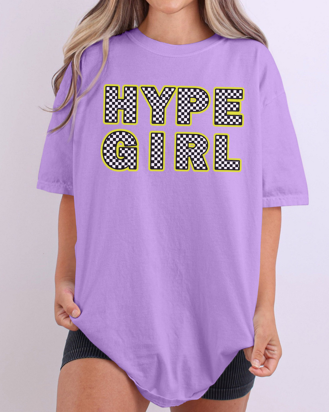 Neon Check Hype Girl Tee